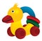 Rubber duck with wheels and colored circle