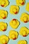 Rubber ducks on a dot-patterned background