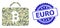 Rubber Euro Stamp Seal and Military Camouflage Collage of Bitcoin Case