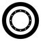 Rubber gasket with holes Grommet seal Leakage o-ring Reten icon in circle round black color vector illustration solid outline