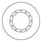 Rubber gasket with holes Grommet seal Leakage o-ring Reten icon in circle round black color vector illustration solid outline