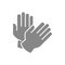 Rubber gloves gray icon. Cleaning supply, hand disinfection symbol