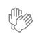 Rubber gloves line icon. Cleaning supply, hand disinfection symbol