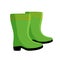 Rubber green boot. Waterproof rain shoes for fishing and gardening