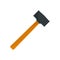 Rubber hammer icon, flat style