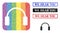 Rubber We Hear You Stamp Seal and Dotted Mosaic Headphones Stencil Icon for LGBT