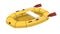 Rubber inflatable boat with paddles. Water transport, rowing vessel with oars. Small river and lake vehicle for