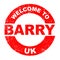 Rubber Ink Stamp Welcome To Barry UK