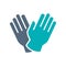 Rubber medical gloves colored icon. Hand protective symbol