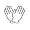 Rubber medical gloves line icon. Hand protective symbol