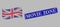 Rubber Movie Zone Seal and Guide Waving Great Britain Flag - Mosaic of Route Marks