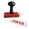 Rubber office stamp indicating year 2013