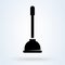 Rubber plunger for pipe cleaning icon. Toilet plunger vector icon. Symbol, logo illustration