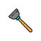 Rubber plunger, plumbing tool flat color line icon.