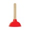 Rubber plunger red cup on white background.