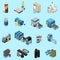 Rubber Production Technology Isometric Set