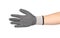 Rubber protective gray glove.