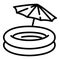 Rubber round pool icon, outline style