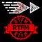 Rubber Rtfm Stamp Seal and Bright Polygonal Mesh Rewind Forward with Light Spots