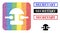 Rubber Secretary Seal and Dot Mosaic Bell Subtracted Icon for LGBT