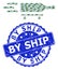 Rubber By Ship Round Watermark and Recursive Rolling Wine Delivery Icon Mosaic