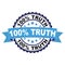 Rubber stamp with 100 percent truth concept