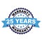 Rubber stamp with 25 years warranty concept