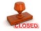 Rubber Stamp Closed (clipping path included)