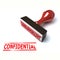 Rubber stamp confidential 3d rendering