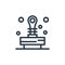 rubber stamp icon vector from bank and finance concept. Thin line illustration of rubber stamp editable stroke. rubber stamp