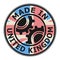 Rubber stamp made in United Kingdom