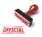 Rubber stamp official 3d rendering