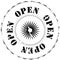 Rubber stamp: Open