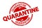 Rubber Stamp Quarantine - Red Vector Illustration - Isolated On White Background