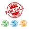 Rubber Stamp Seal - For Sale - Colorful Vector Set