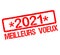 Rubber stamp with text Best Wishes 2021 in french language