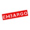 Rubber stamp with text embargo