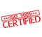 Rubber stamp with text iso 9001 certified