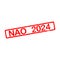 Rubber stamp with text NAO 2024, mandatory annual negotiation 2024called negociation annuelle obligatoire in French language