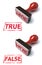 Rubber stamp true false 3d rendering