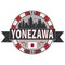 Rubber stamp of yamagata, Prefecture Yonezawa, Japan. template for business use.