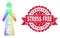 Rubber Stress Free Stamp and Multicolored Net Sad Woman