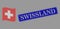 Rubber Swissland Stamp and Pixel Halftone Waving Swiss Flag Image