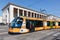 Rubber-tyred tram Tranvia di Padova type Translohr at railway station public transport in Padua, Italy