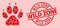 Rubber Wild Zone Stamp Seal and Red Love Tiger Footprint Collage