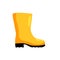 Rubber yellow boot. Waterproof rain shoes