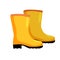 Rubber yellow boot. Waterproof rain shoes
