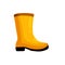 Rubber yellow boot. Waterproof rain shoes for fishing and gardening.