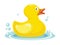 Rubber yellow duck. bath children toy in water