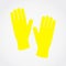 Rubber yellow gloves icon